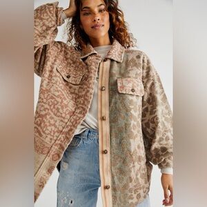NWOT Free People Printed Ruby Jacket ~Tea Combo~